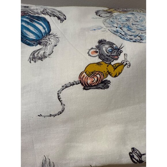 Vintage Childrens Fabric With Playful Animal Sports Prints 36" Width Cotton Mate - Picture 6 of 11